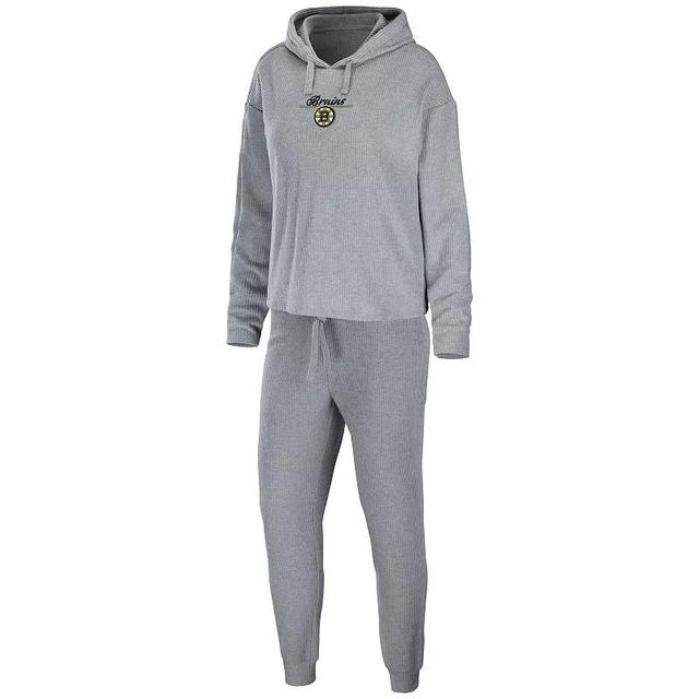 Womens WEAR by Erin Andrews Heather Gray Pittsburgh Penguins Logo Pullover Hoodie & Pants Sleep Set Product Image