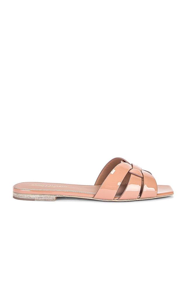 Saint Laurent Tribute Flat Sandal in Beige Rose - Blush. Size 36.5 (also in 35, 35.5, 36, 37, 37.5, 38, 38.5, 39, 39.5, 40, 40.5, 41, 42). Product Image