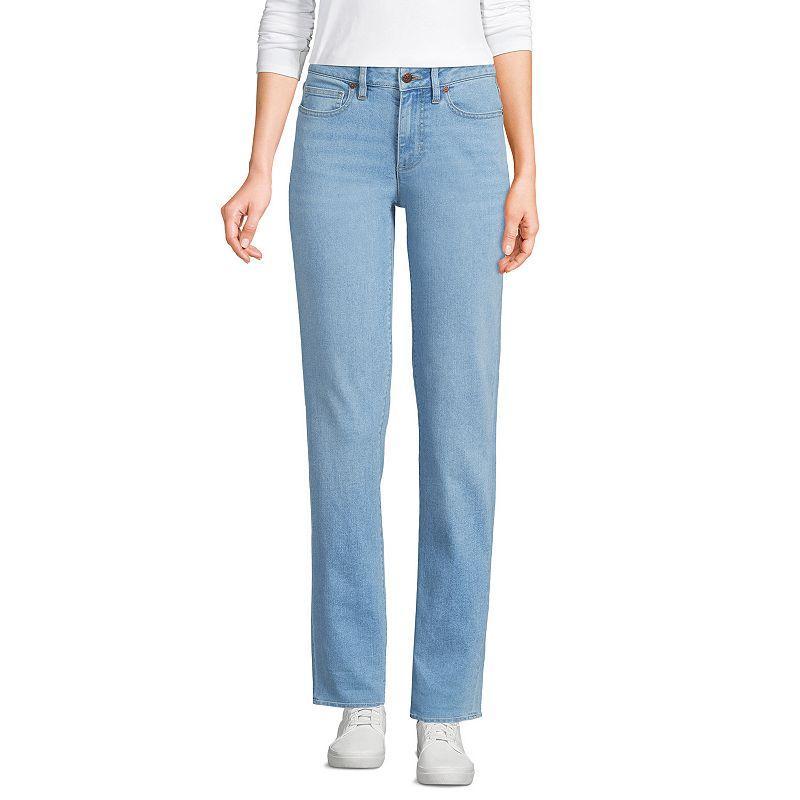 Lands End Petite Recover Mid Rise Boyfriend Blue Jeans Product Image