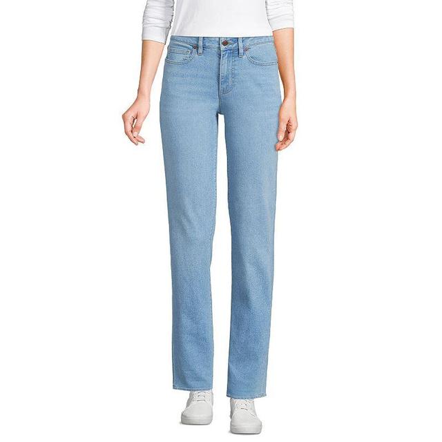 Lands End Petite Recover Mid Rise Boyfriend Blue Jeans Product Image