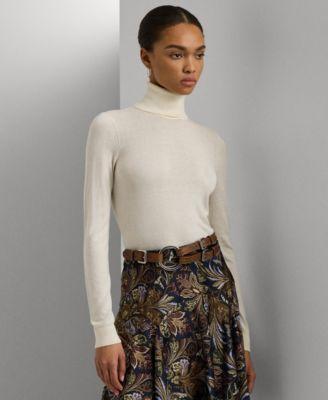 Lauren Ralph Lauren Womens Silk-Blend Turtleneck Sweater Product Image