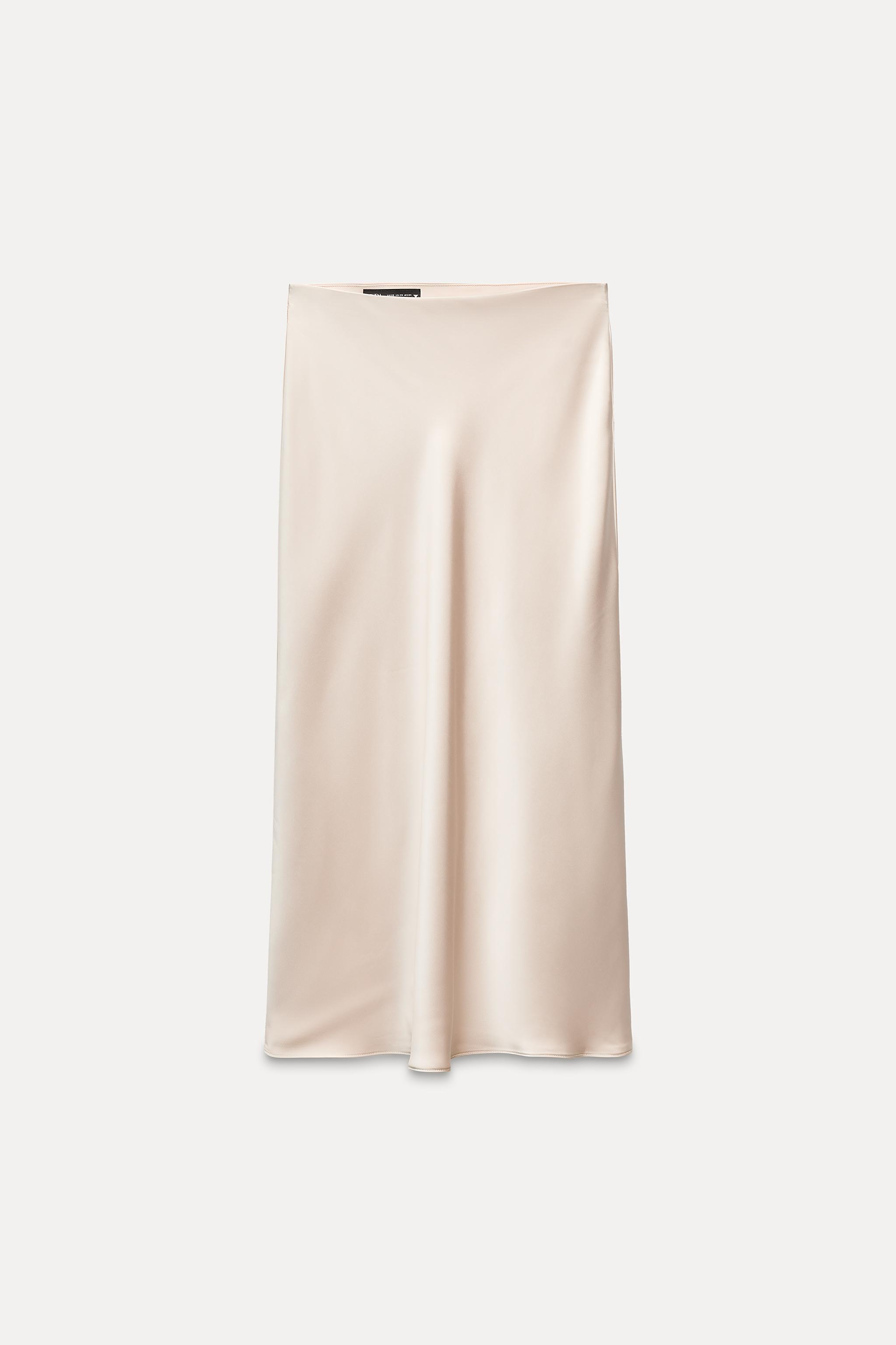 SATIN EFFECT MIDI SKIRT Product Image