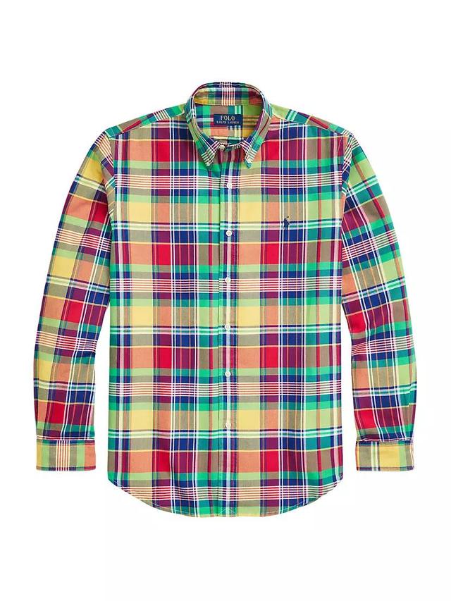 Plaid Cotton Relaxed-Fit Button-Down Shirt Product Image