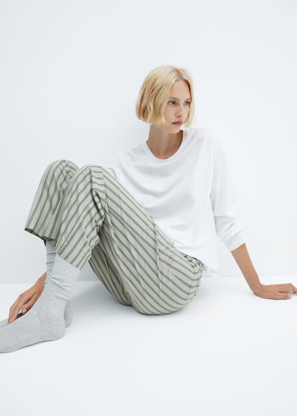 MANGO Stripe Cotton Pajamas Product Image