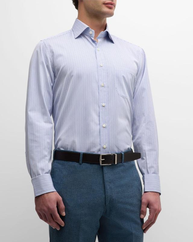 Mens Double Stripe Poplin Dress Shirt Product Image