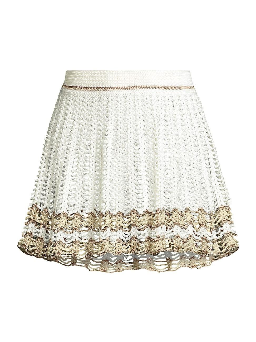 Womens Crochet Metallic Miniskirt Product Image