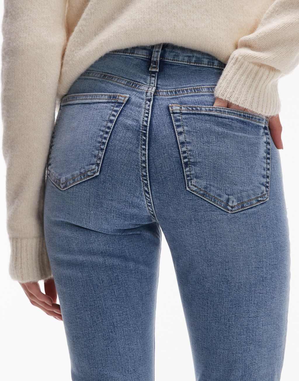 Topshop high rise Jamie jeans in bleach Product Image