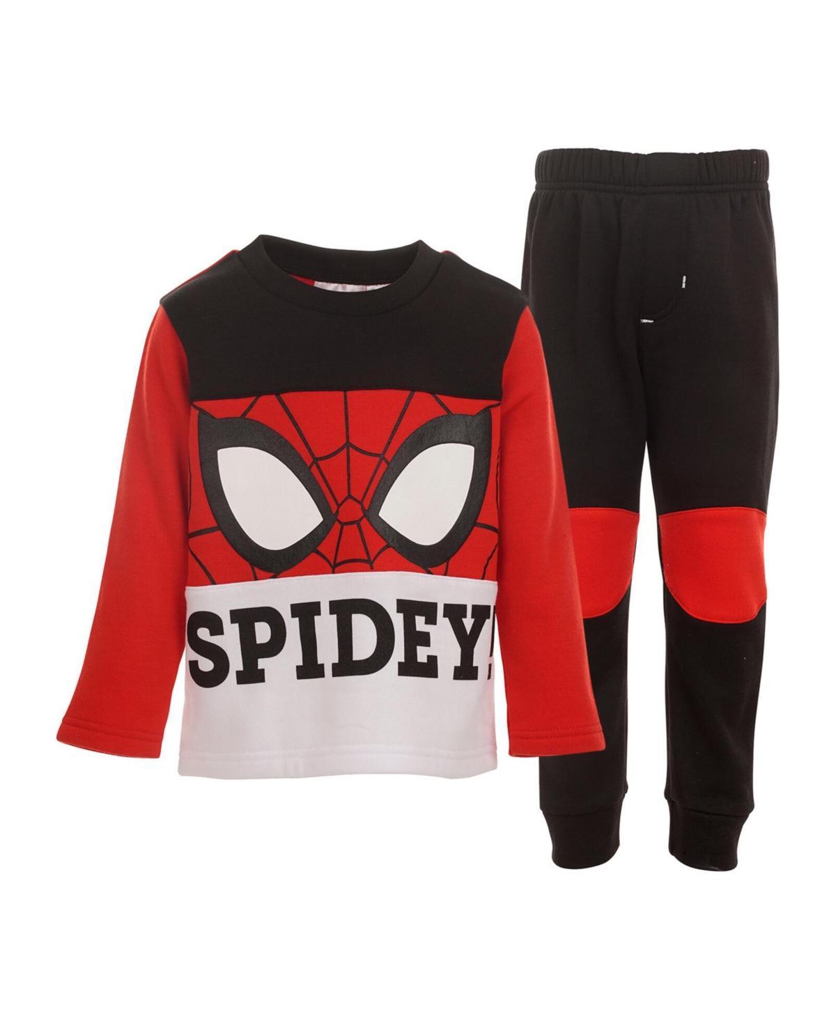 Marvel Boys Spider-Man Fleece Sweatshirt and Pants Outfit Set to (2T - 14-16) - Red Product Image