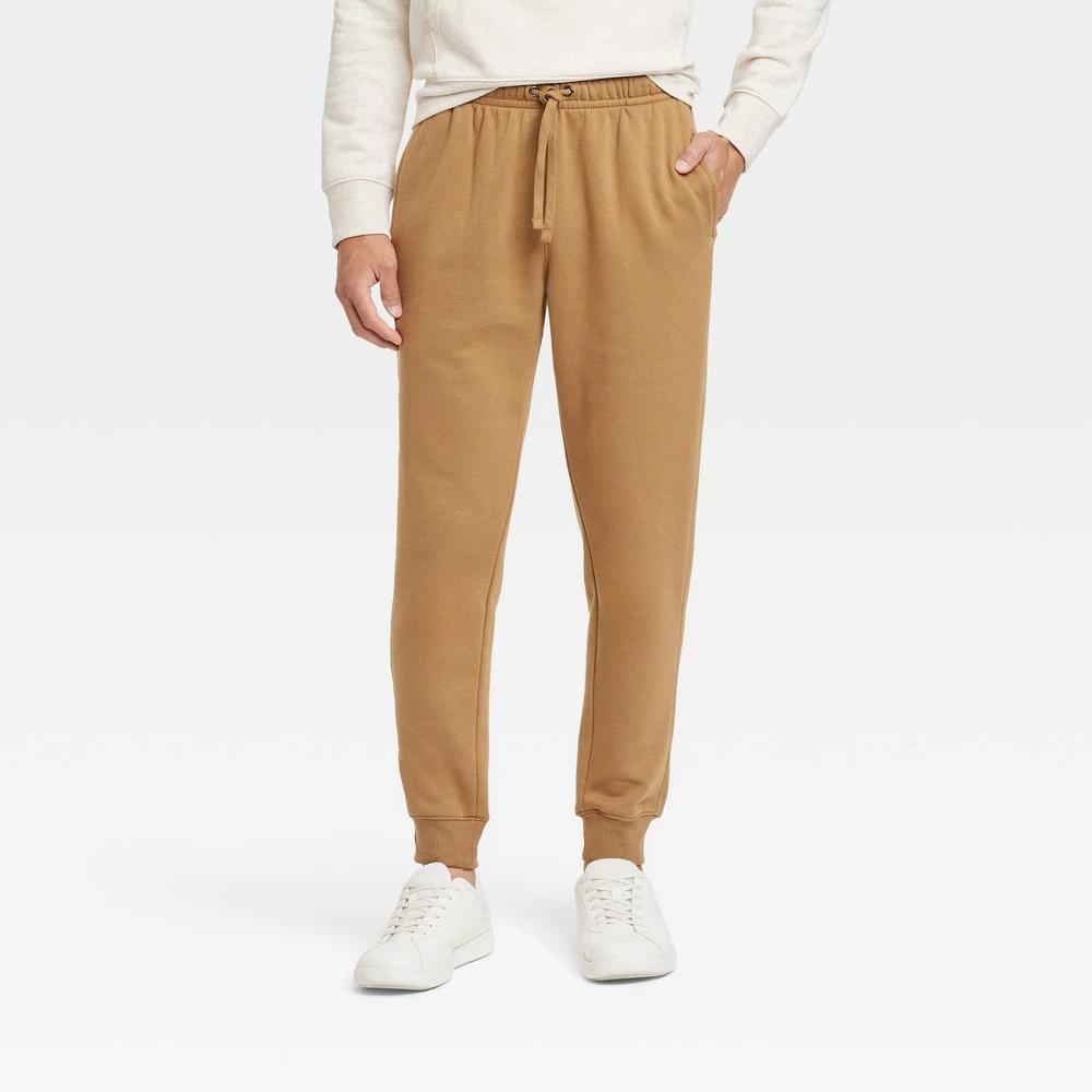 Mens Tapered Fleece Jogger Pants - Goodfellow & Co Brown XS Product Image