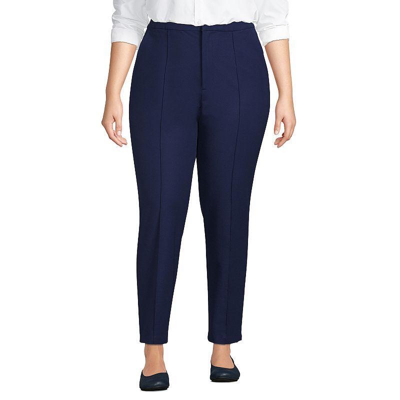 Plus Size Lands End High-Rise Stretch Pintuck Pencil Ankle Pants, Womens Product Image