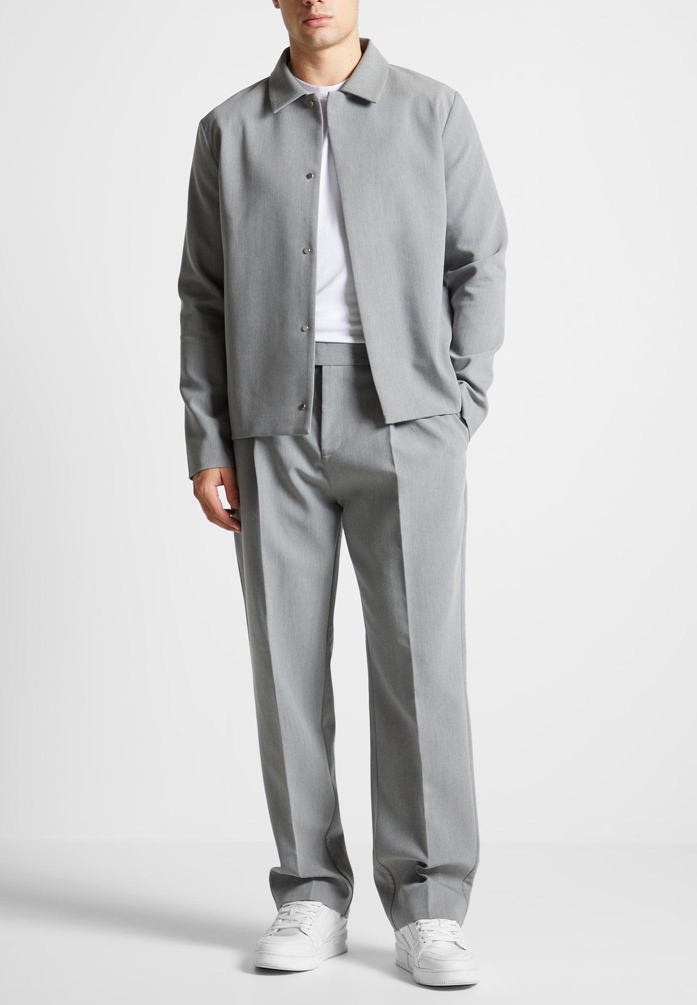 Minimal Boxy Jacket - Light Grey Male Product Image