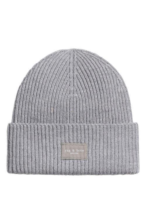 rag & bone Blake Logo Patch Wool Blend Rib Beanie Product Image