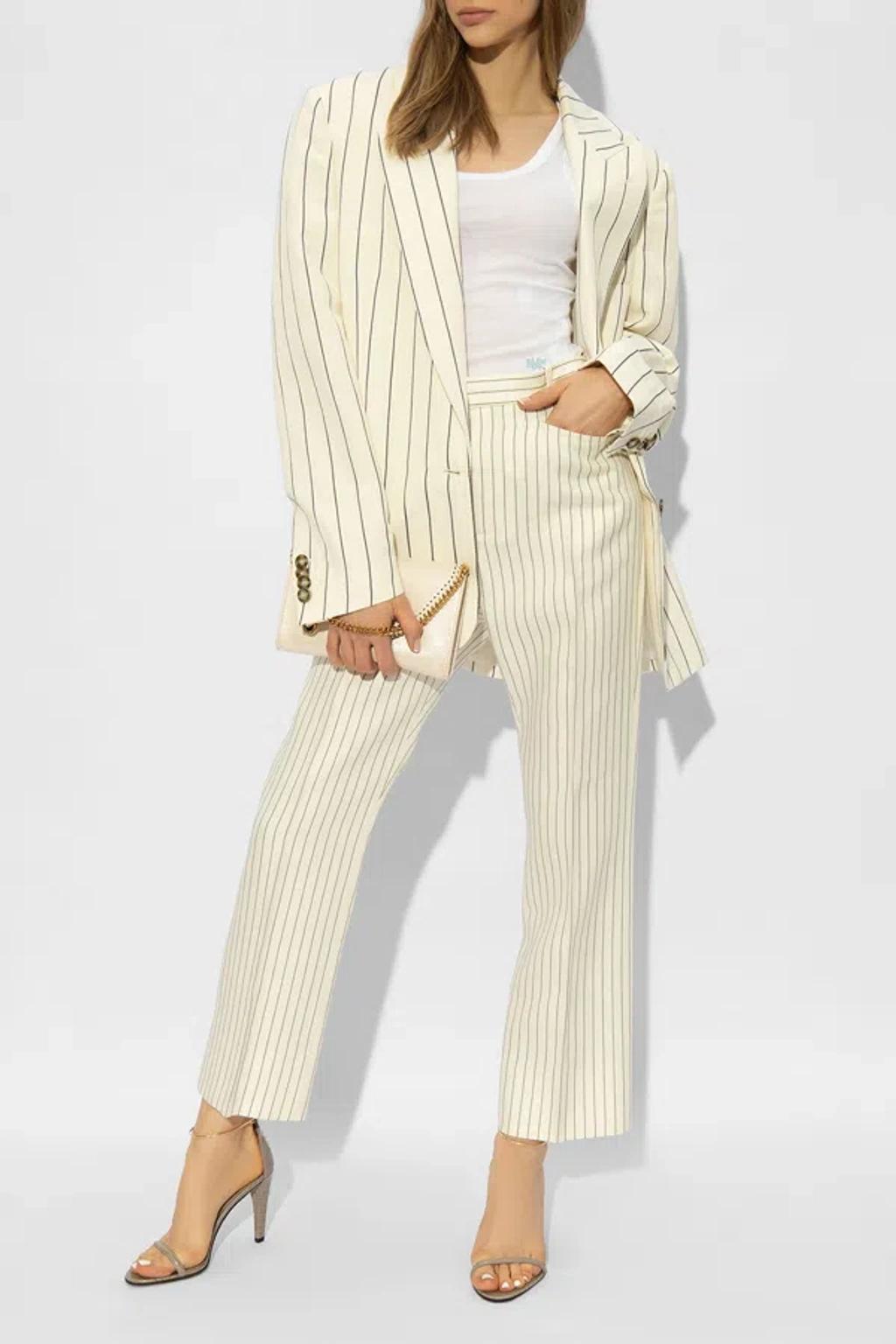 Striped Oversize Blazer In Cream Product Image