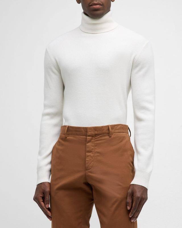 Mens Ribbed Cashmere Turtleneck Sweater Product Image