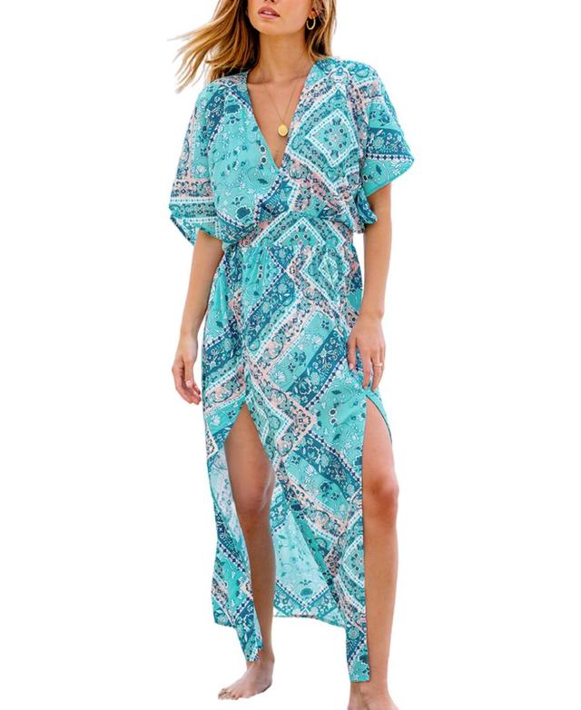 Cupshe Womens Floral Paisley Print M-Slit Beach Dress - Light Product Image