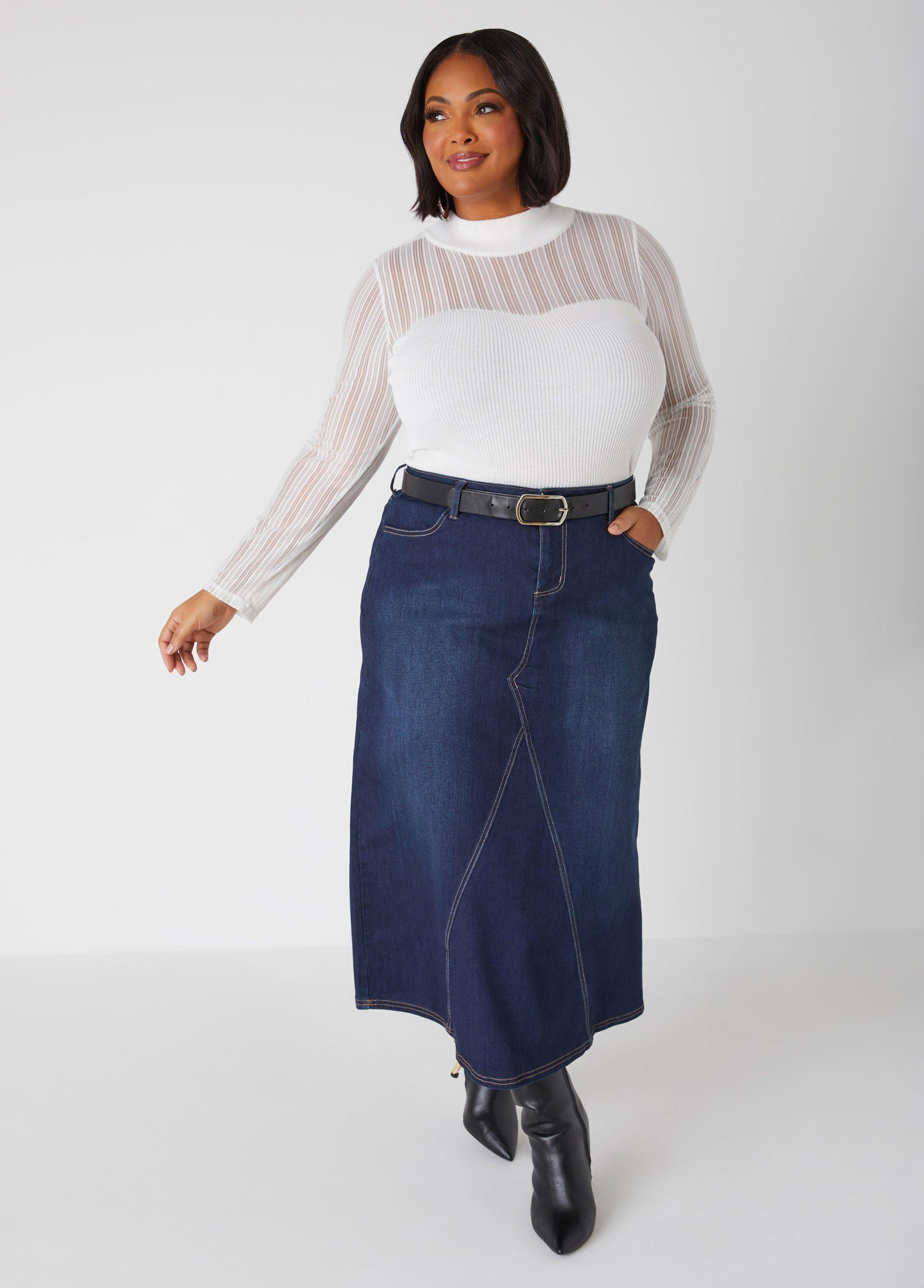 Plus Size Lurex Paneled Sweater Ashley Stewart Product Image