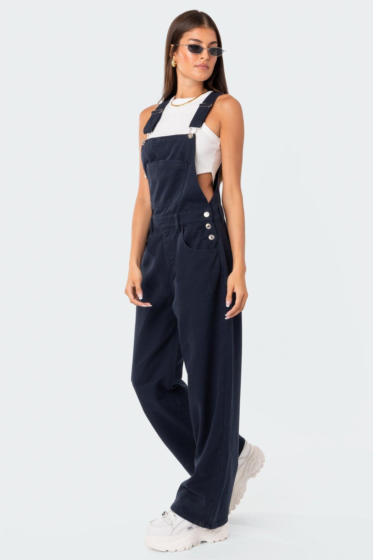 Sk8Ter Wide Leg Denim Overalls Product Image