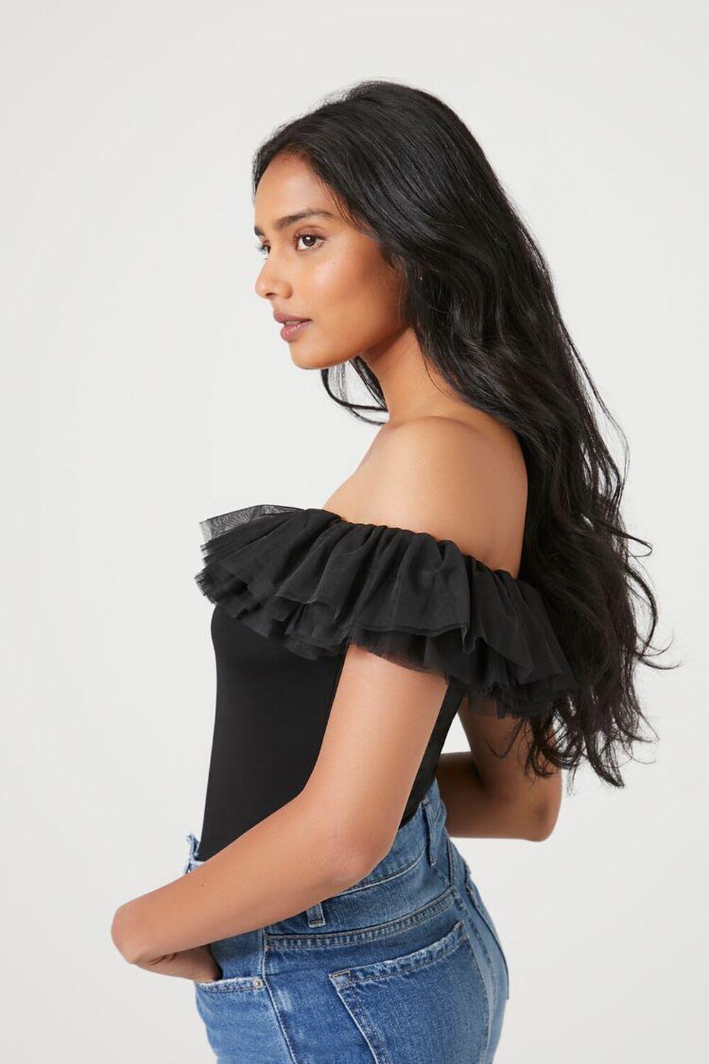 Ruffle-Trim Off-the-Shoulder Bodysuit | Forever 21 Product Image