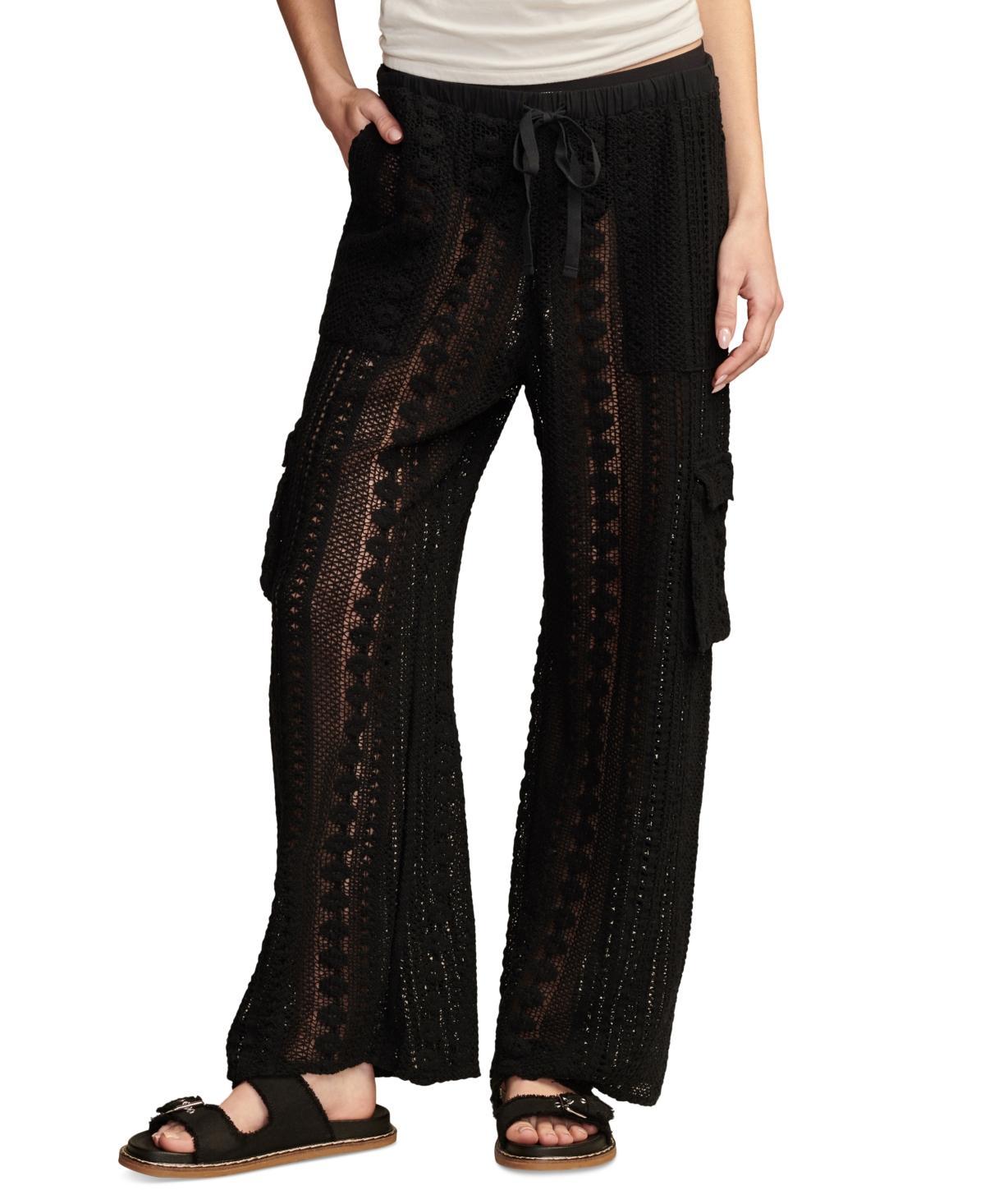 Lucky Brand Womens Cotton Crochet Cargo Pants Product Image