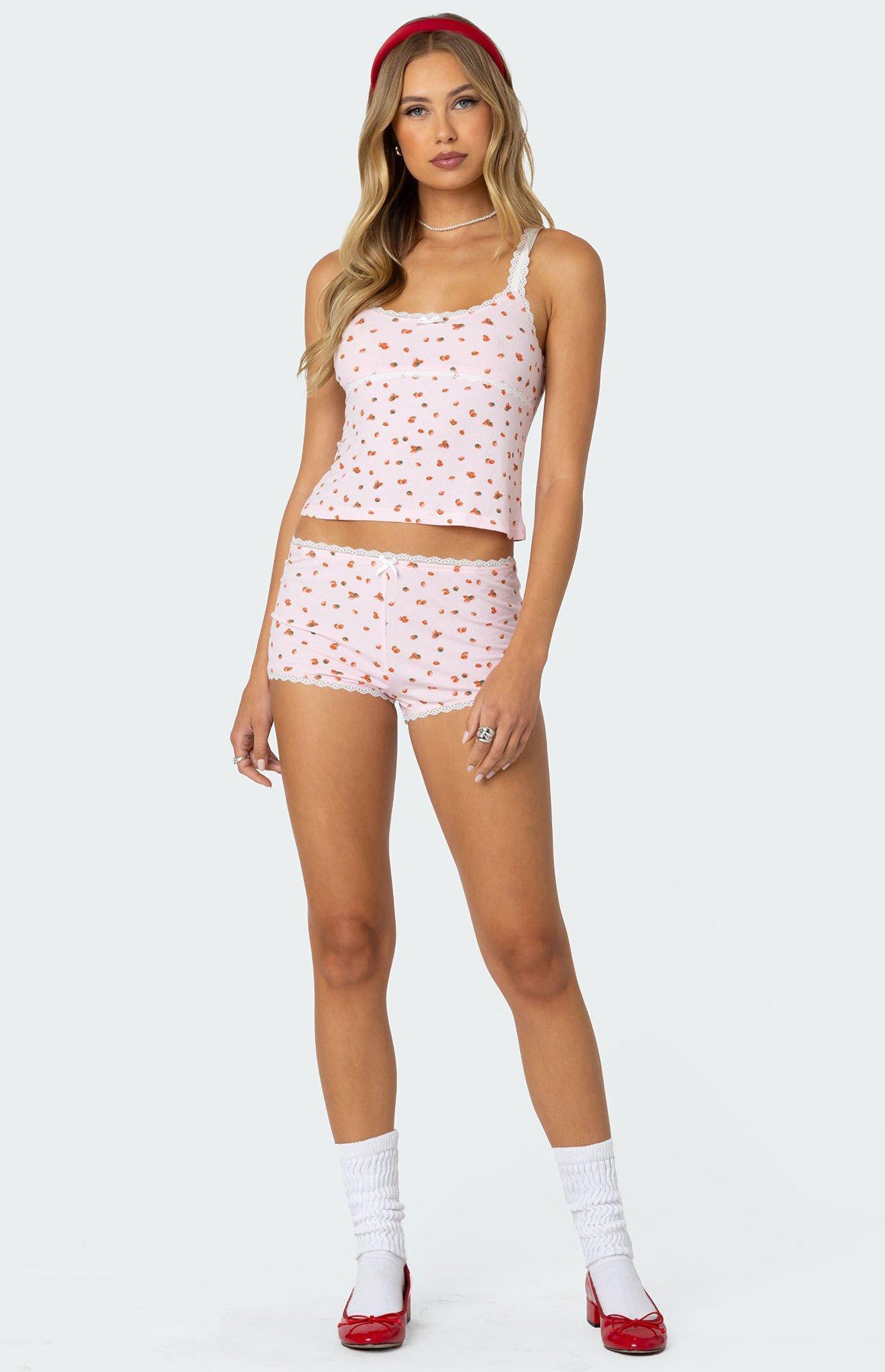 Edikted Women's Strawberry Girl Printed Micro Shorts Product Image