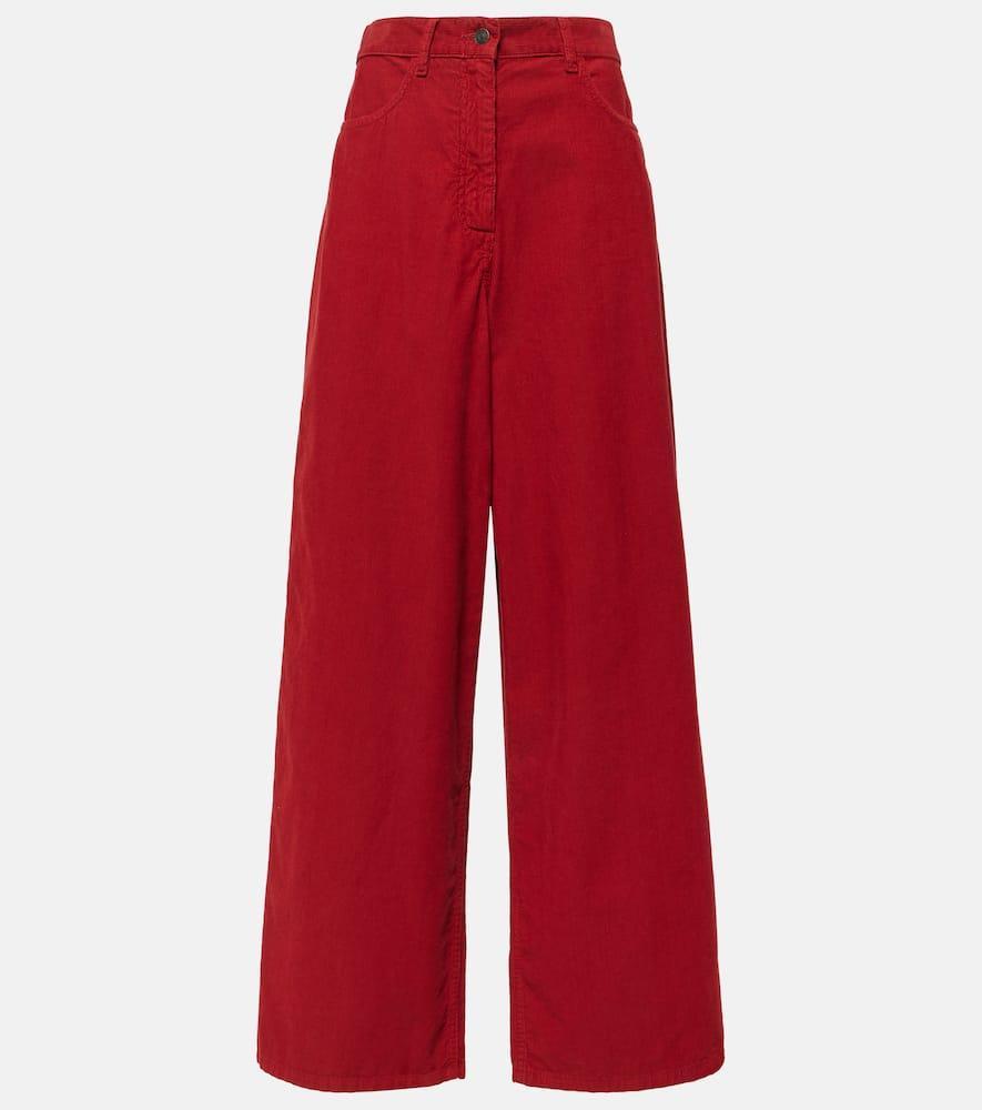 Chan High-rise Wide-leg Jeans In Red Product Image