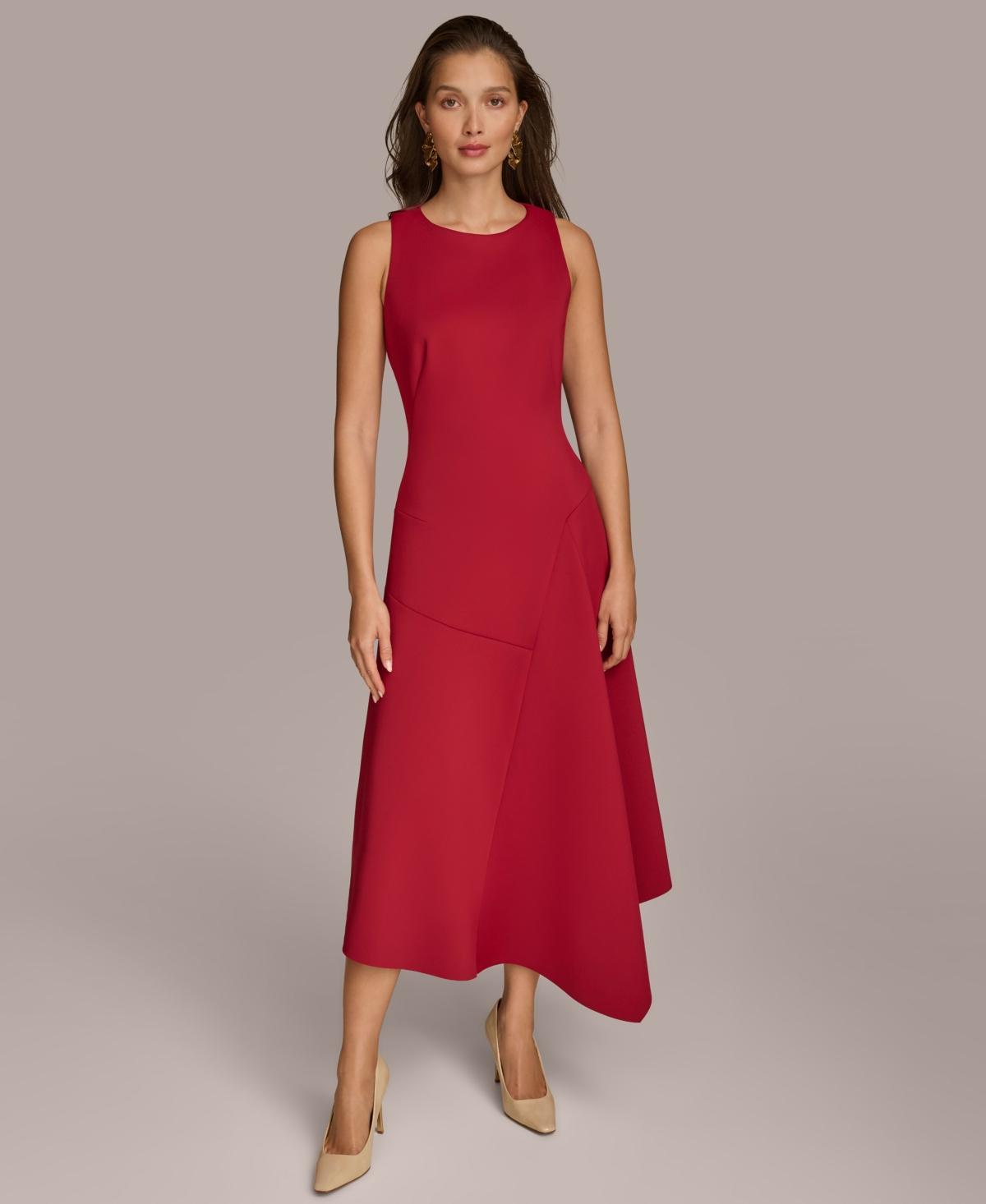 Donna Karan Womens High-Low Scuba A-Line Dress Product Image