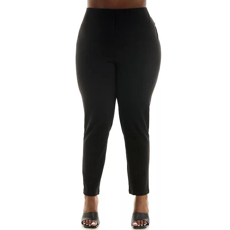 Plus Size Nina Leonard High Tech Crepe Pants, Womens Product Image