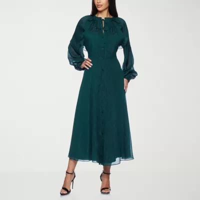 Premier Amour Womens Long Sleeve Midi Maxi Dress Product Image