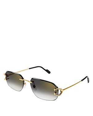 Cartier Decor 24 Carat Gold Plated Rimless Rectangular Sunglasses, 58mm Product Image