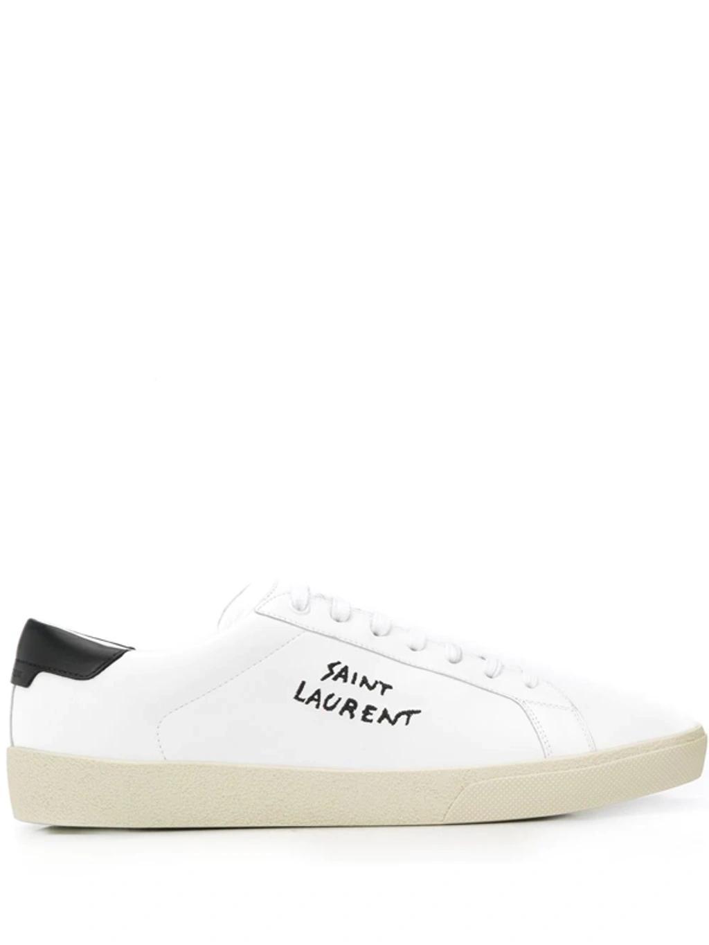 Logo-embroidered Low-top Sneakers In White Product Image