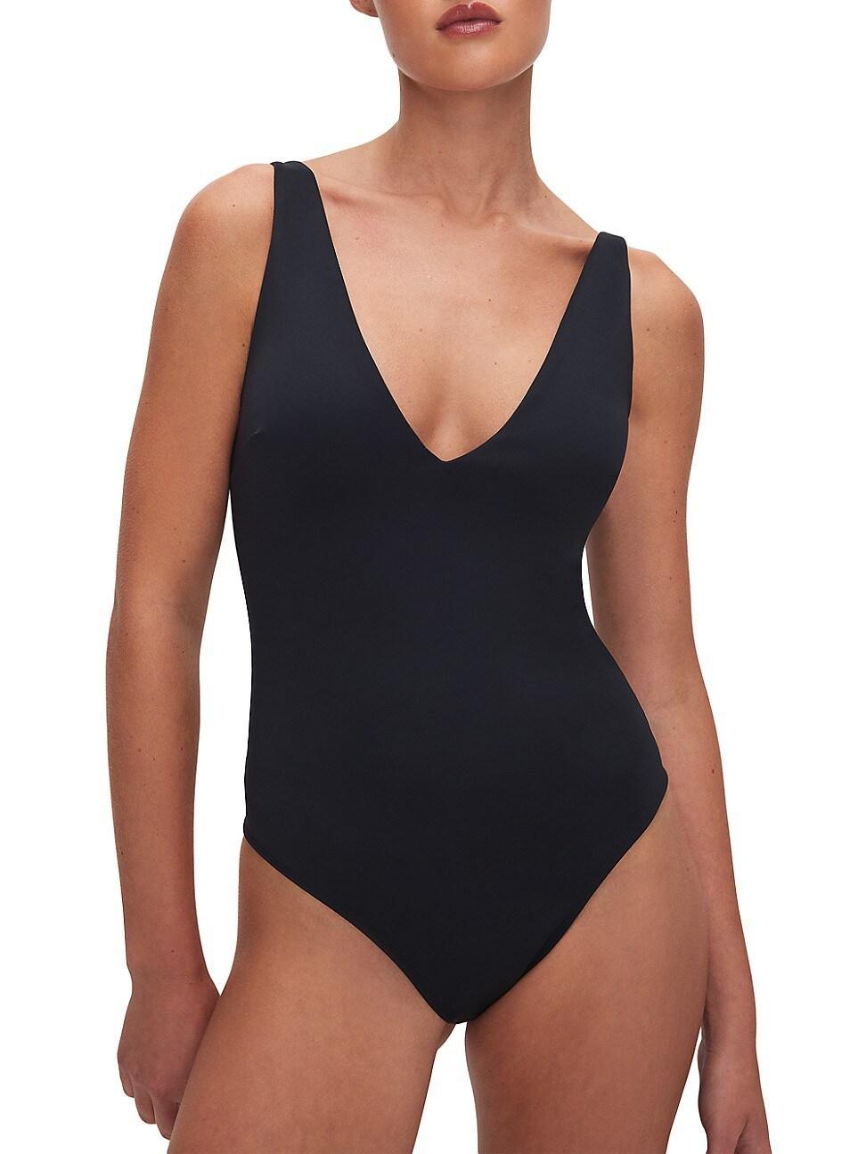 Womens Scuba V-Neck Tank Bodysuit Product Image