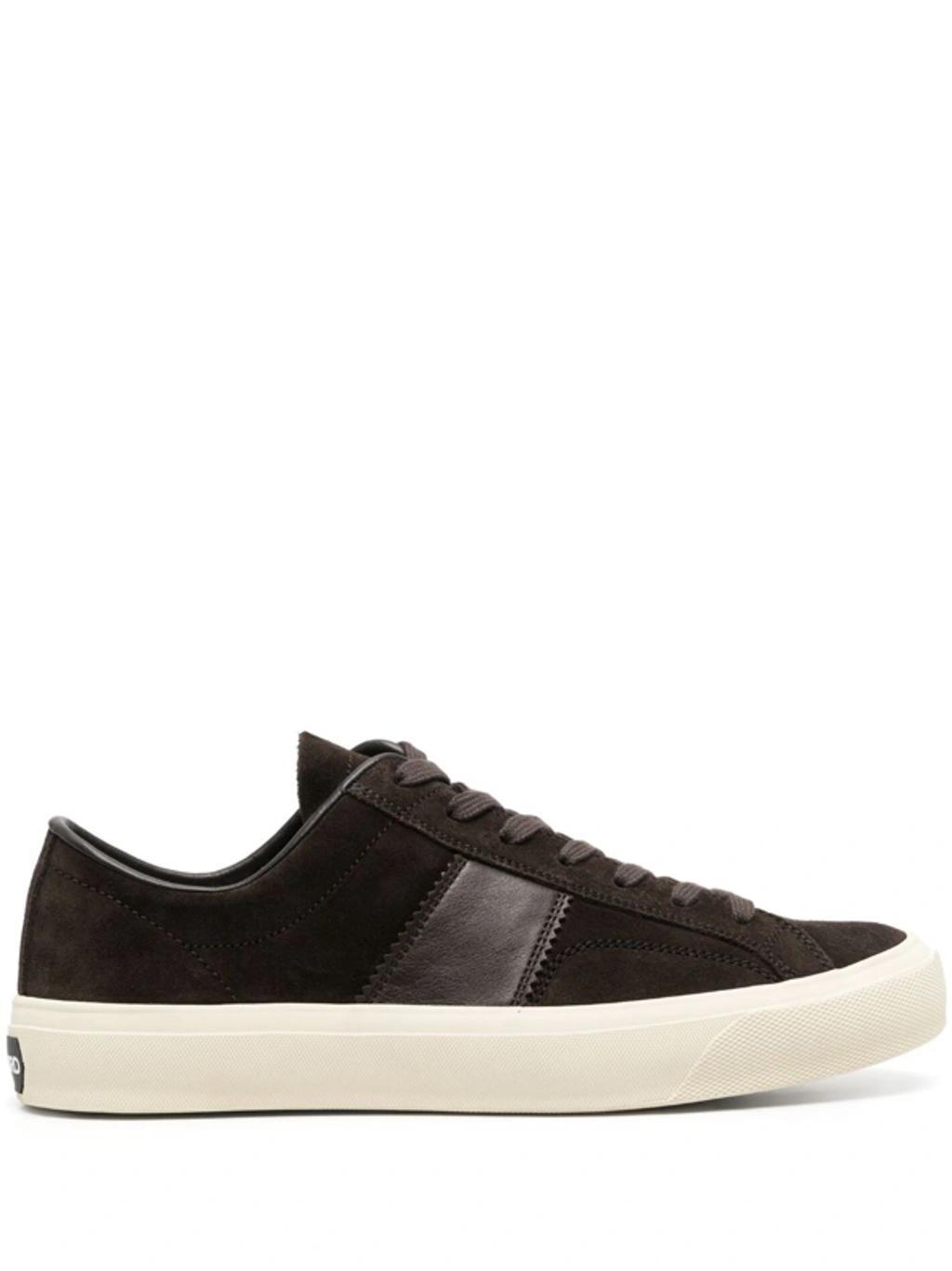 Panelled Low-top Sneakers In Black Product Image