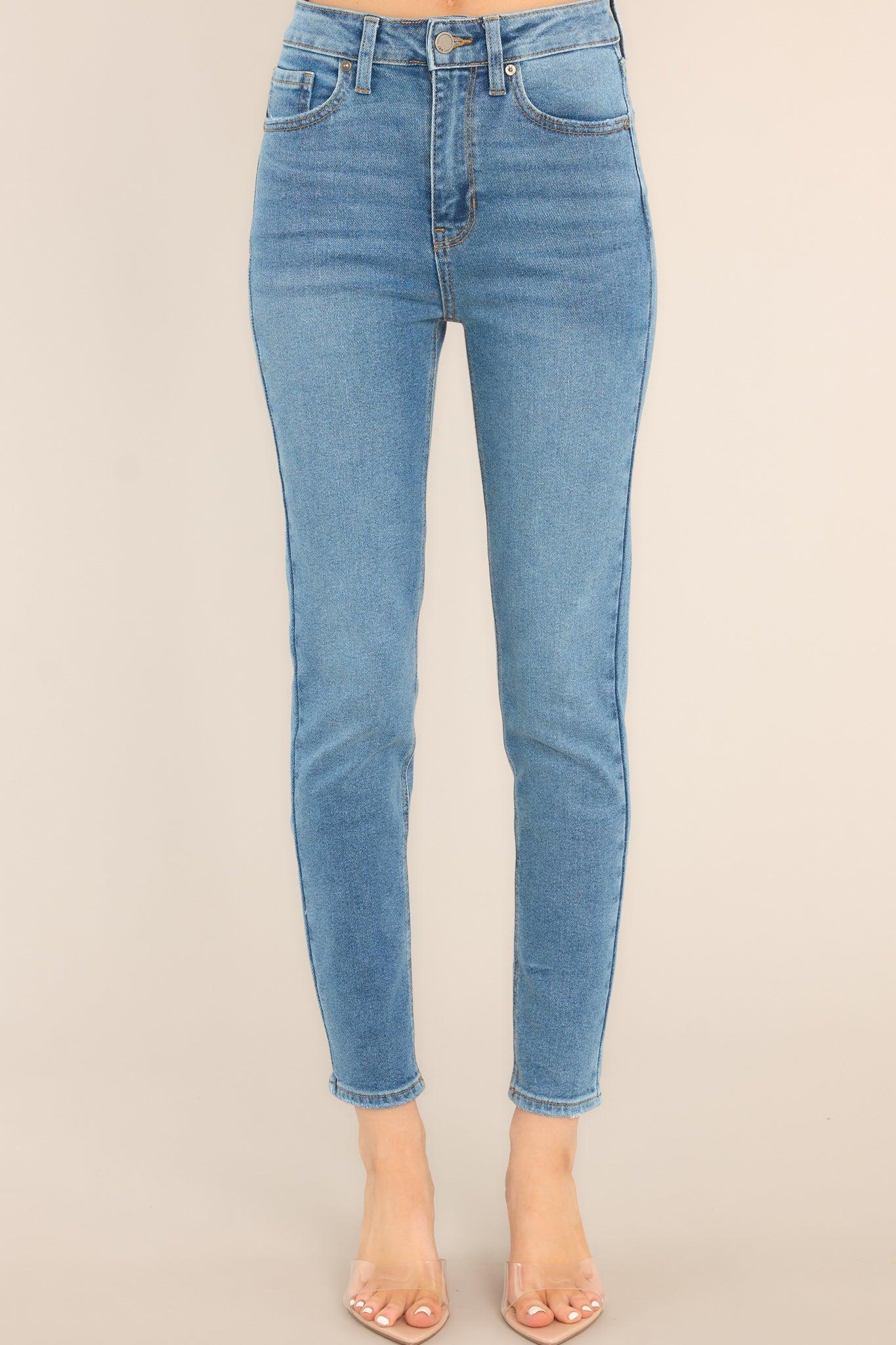 Just Black Common Ground Medium Wash Stretch Skinny Jeans Blue Product Image