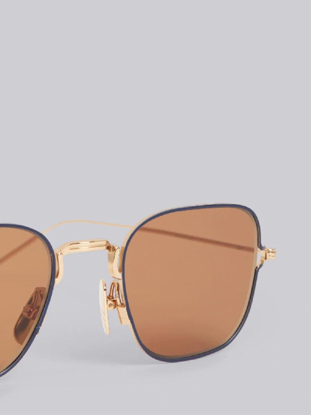 Thin Squared Sunglasses In Gold Product Image