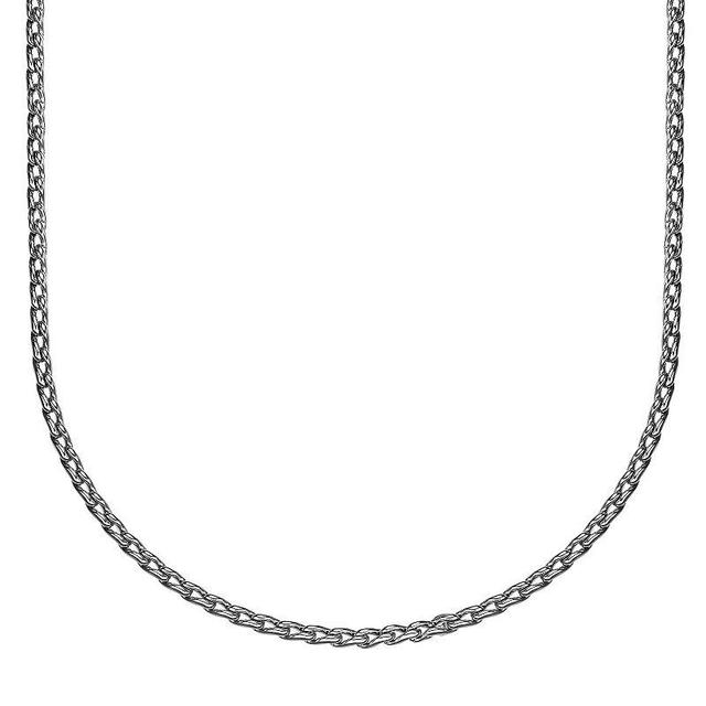 LYNX Mens Stainless Steel 3 mm Rope Chain Necklace White Product Image