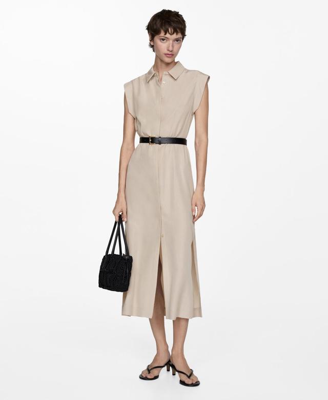 Mango Womens Belted Lyocell Dress Product Image