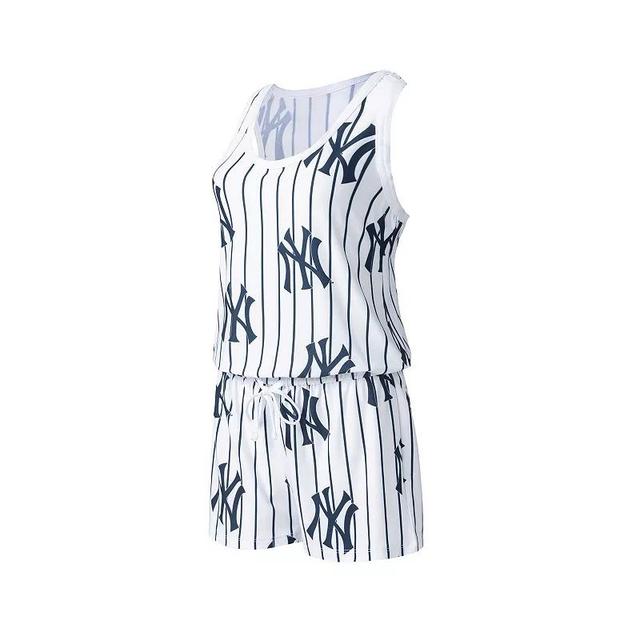 Womens Concepts Sport New York Yankees Reel Pinstripe Knit Romper Product Image