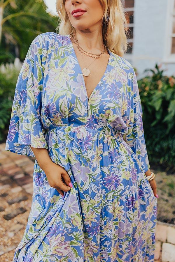 Blossom Breeze Floral Maxi In Periwinkle Curves Product Image