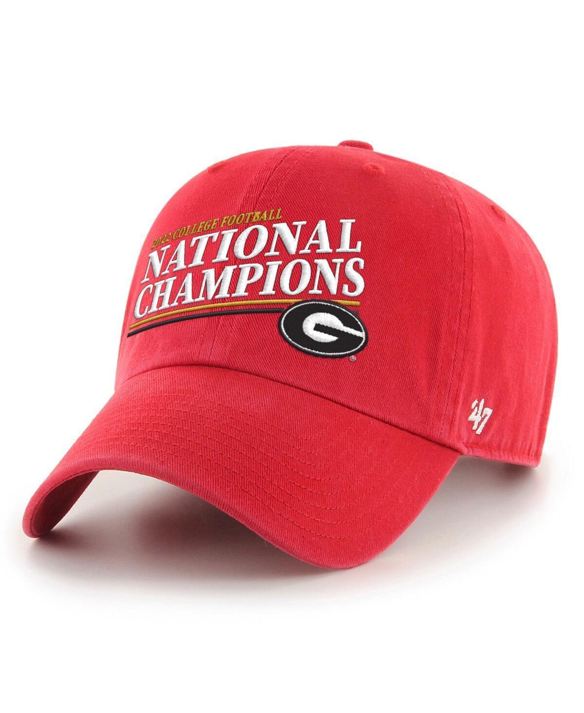 Mens 47 Brand Red Georgia Bulldogs College Football Playoff 2022 National Champions Slant Clean Up Adjustable Hat Product Image