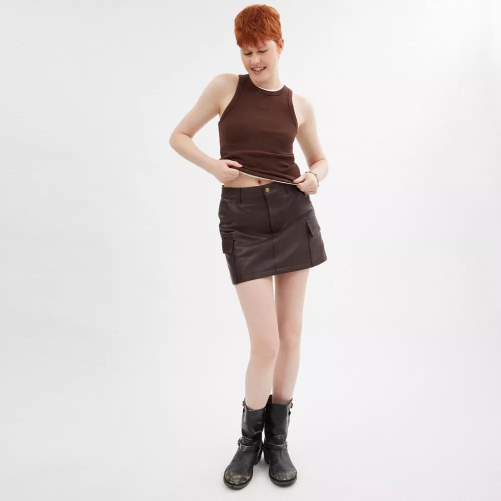 Leather Mini Cargo Skirt Product Image