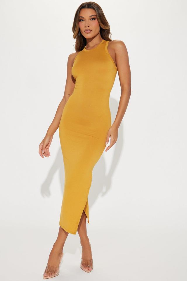 Giving U Side Eye Maxi Dress - Yellow Product Image