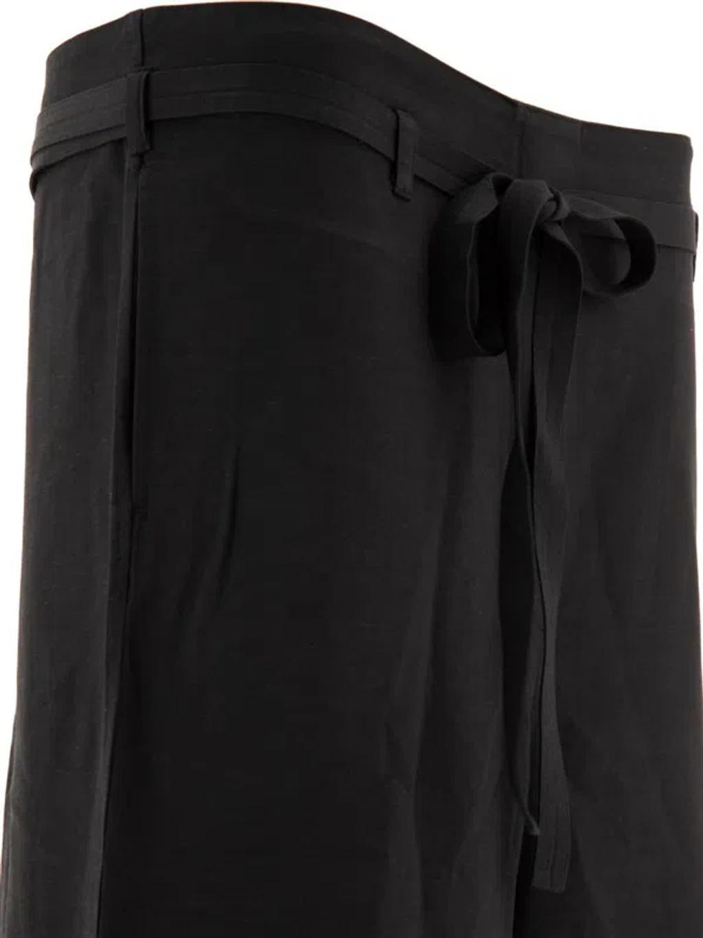 TOTÊME Belted Palazzo Pants In Black Product Image