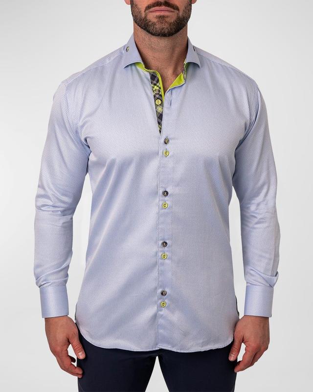 Maceoo Einstein Repeated Blue Contemporary Fit Button-Up Shirt Product Image