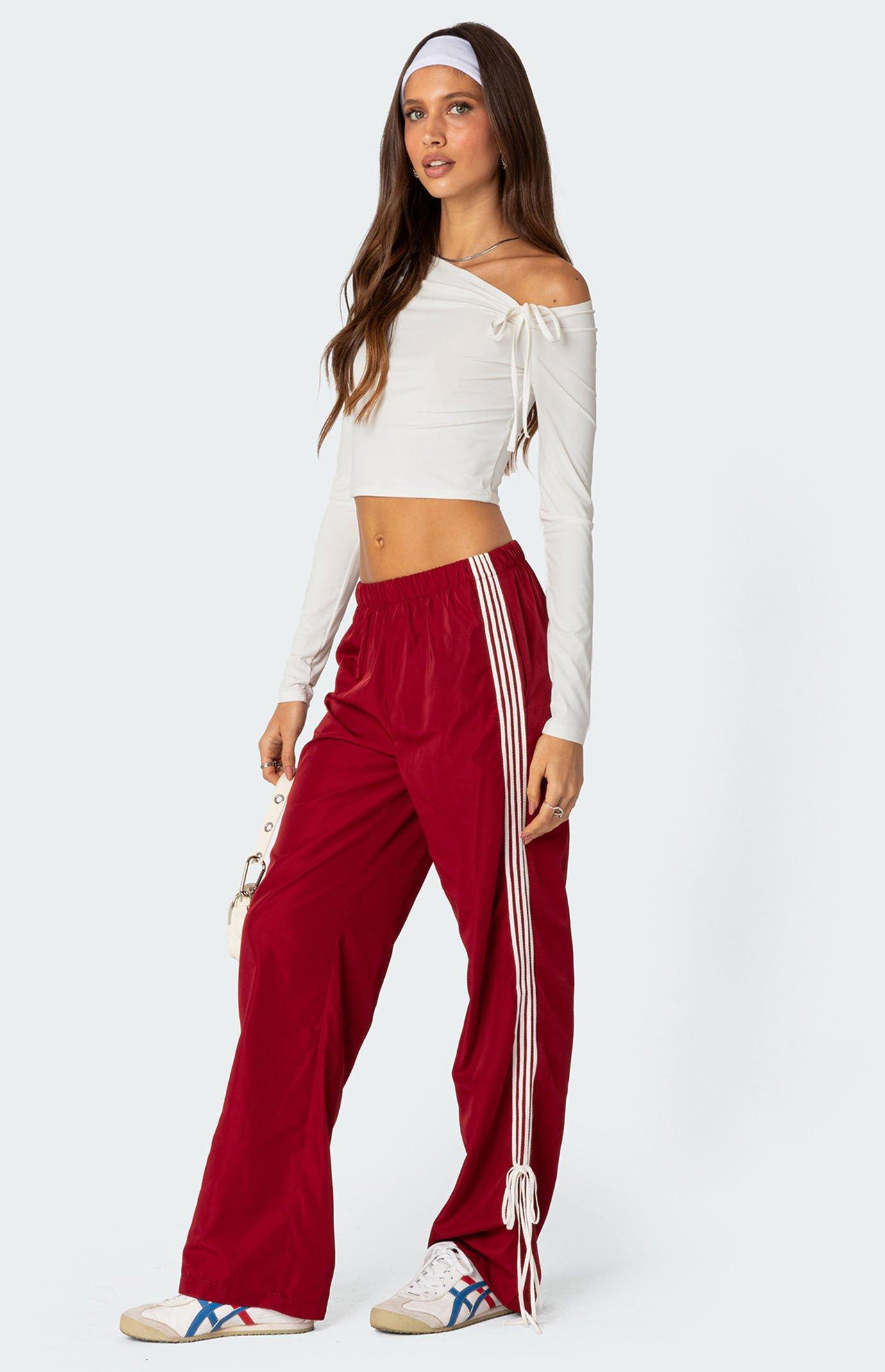 Edikted Women's Remy Bow Ribbon Track Pants Product Image