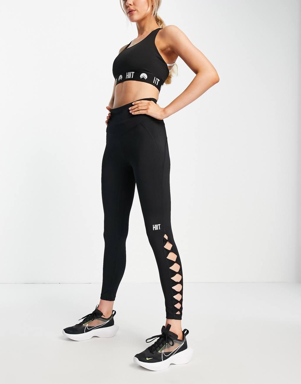 HIIT twist back legging in black Product Image