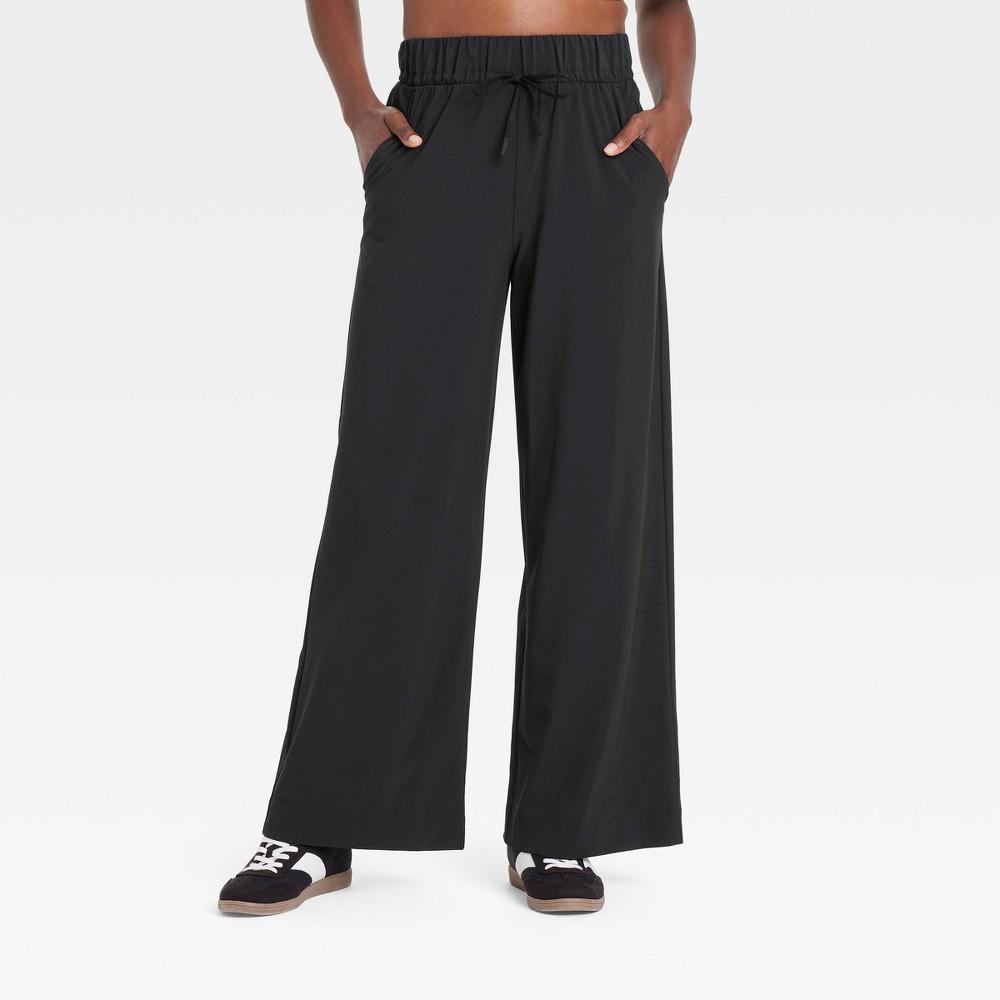 Womens Active Light High-Rise Wide Leg Pants - All In Motion Black XL Product Image