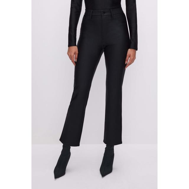 Womens Compression Shine Straight Pants | Black, Size 0 | Good American by Khlo Kardashian Product Image