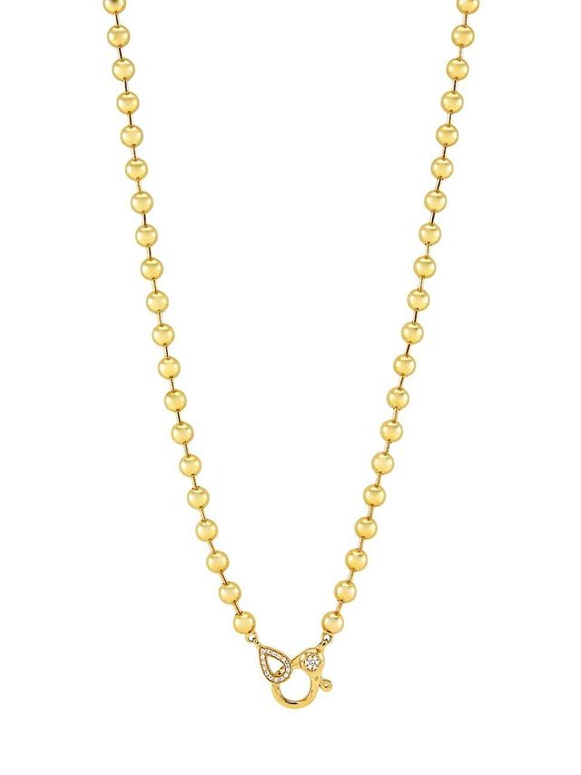 Womens 14K Yellow Gold & 0.4 TCW Natural Diamond Ball-Chain Necklace Product Image