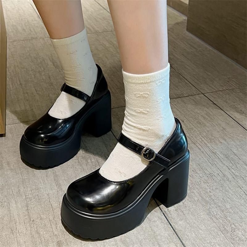 Platform Chunky Heel Mary Jane Shoes product image