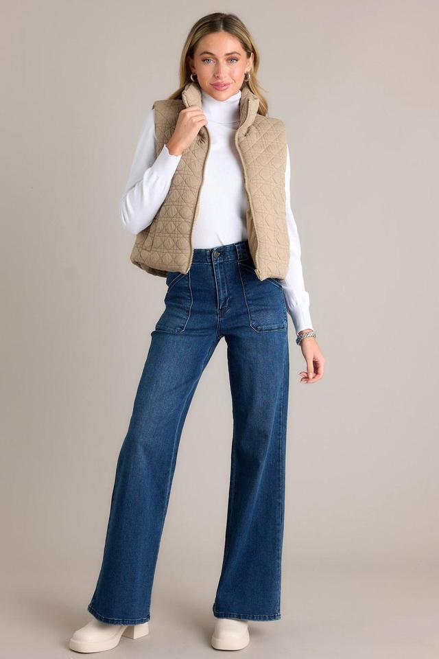 Hazy Days Dark Wash Wide Leg Jeans Product Image